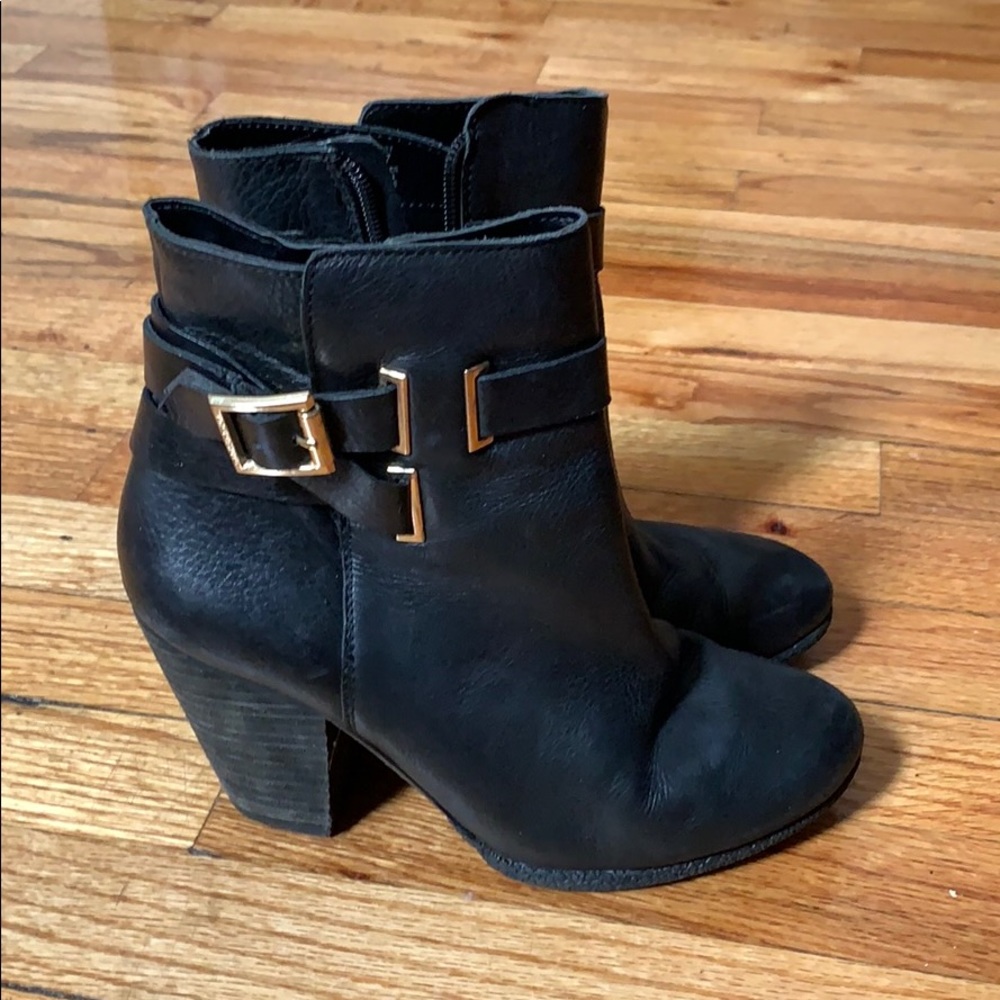 Vince Camuto Black Leather Booties